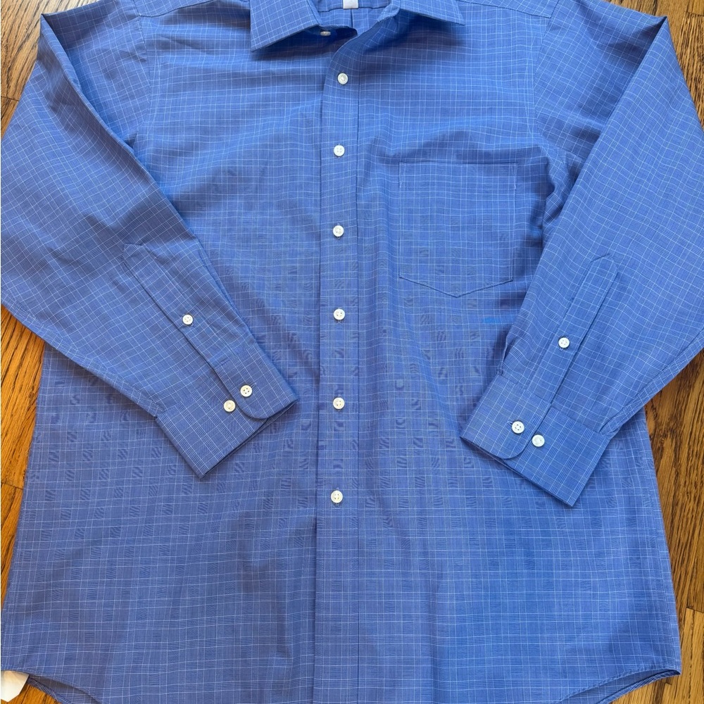 Eagle Shortmakers Men’s Blue Checkered Dress Shirt